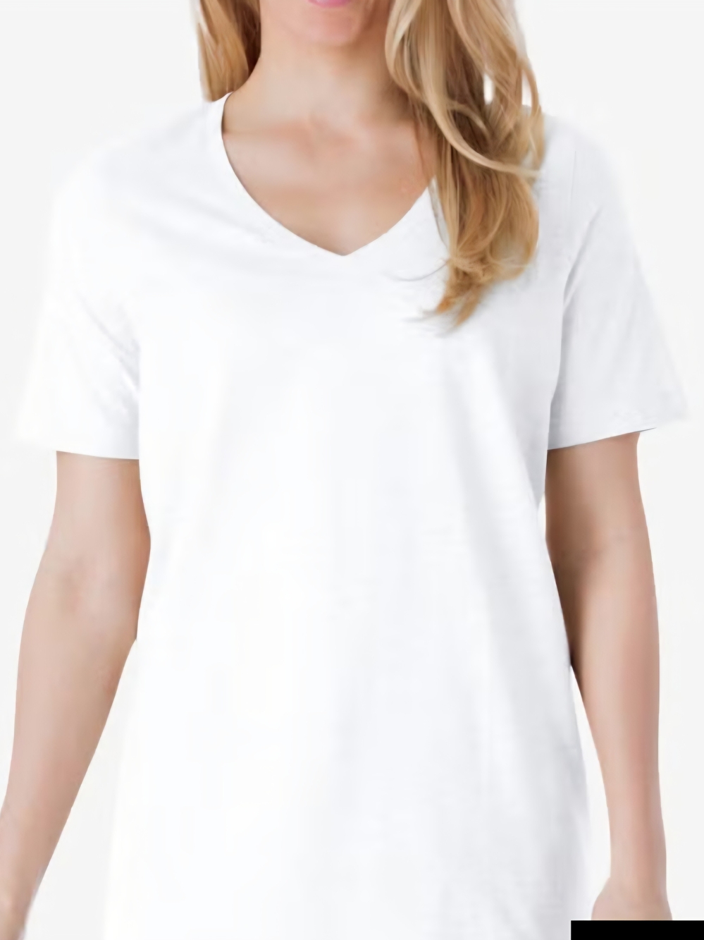 Woman Within White V-Neck Short Sleeve Tee (Set Of 3)